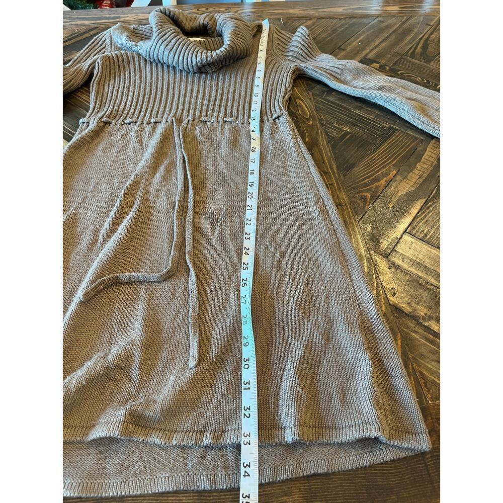 Y2K Brown Ribbed Cowl Neck Sweater Dress Women S Twee Knit Flattering Feminine - Picture 5 of 8